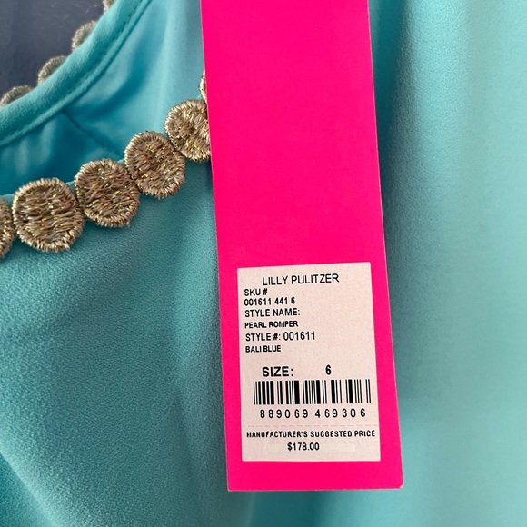 Lilly Pulitzer Pearl Romper in “Bali Blue”. Size 6 - Picture 8 of 8